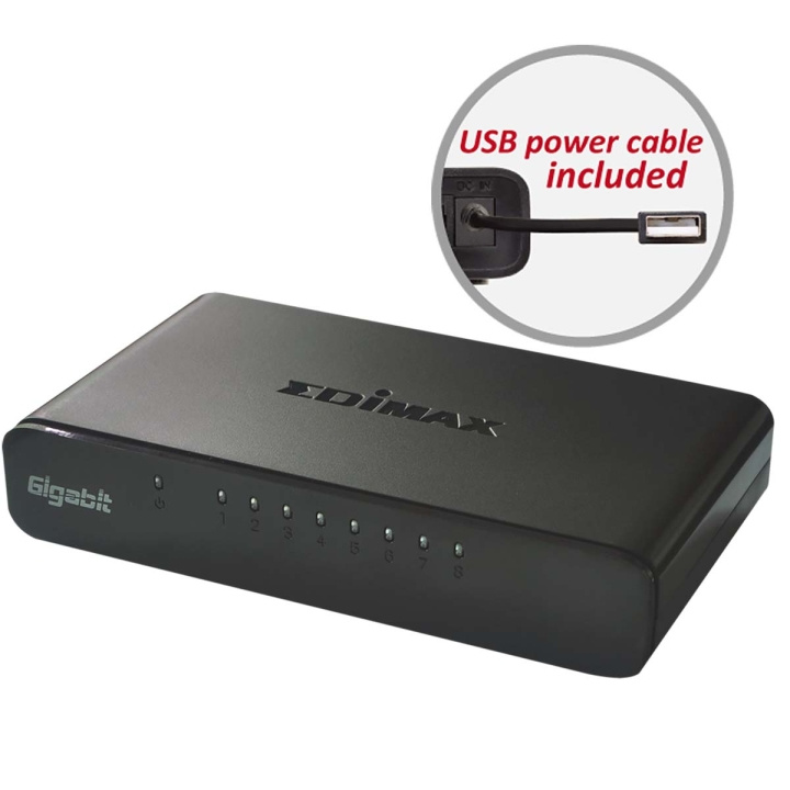 Edimax Netwerk Switch Gigabit 8 Poorten in de groep COMPUTERS & RANDAPPARATUUR / Netwerk / Schakelaars bij TP E-commerce Nordic AB (C06799)