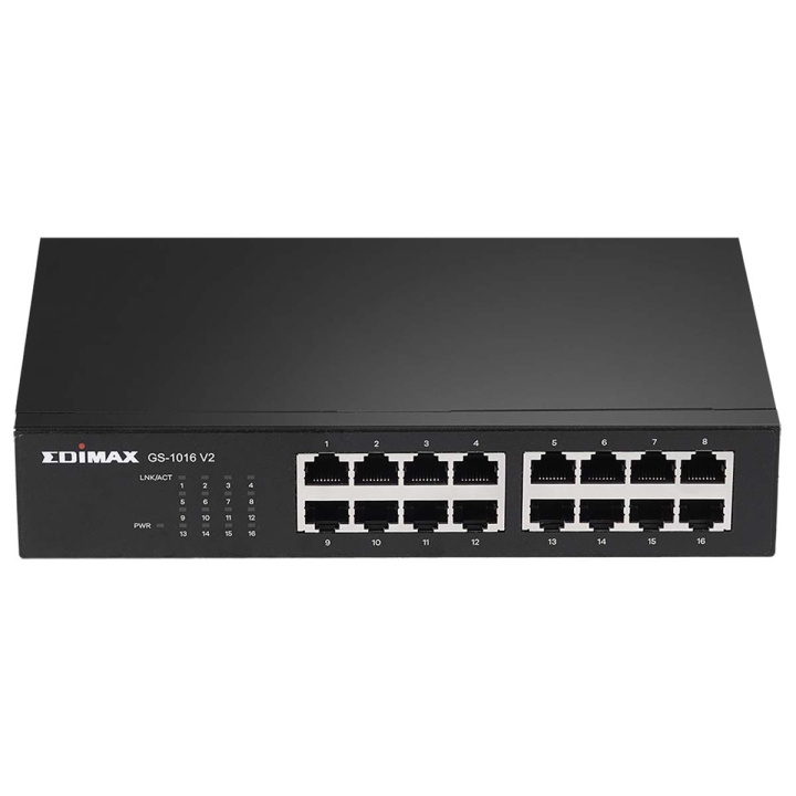 Edimax 16-poorts gigabit-switch zwart in de groep COMPUTERS & RANDAPPARATUUR / Netwerk / Schakelaars / 10/100/1000Mbps bij TP E-commerce Nordic AB (C06830)