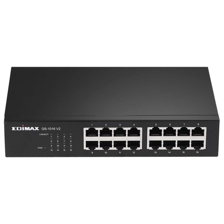 Edimax 16-poorts gigabit-switch zwart in de groep COMPUTERS & RANDAPPARATUUR / Netwerk / Schakelaars bij TP E-commerce Nordic AB (C06830)