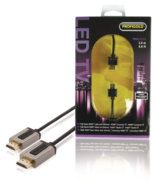 High Speed HDMI kabel met Ethernet HDMI-Connector - HDMI-Connector 2.00 m Zwart in de groep HOME ELECTRONICS / Kabels & Adapters / HDMI / Kabels bij TP E-commerce Nordic AB (C06868)