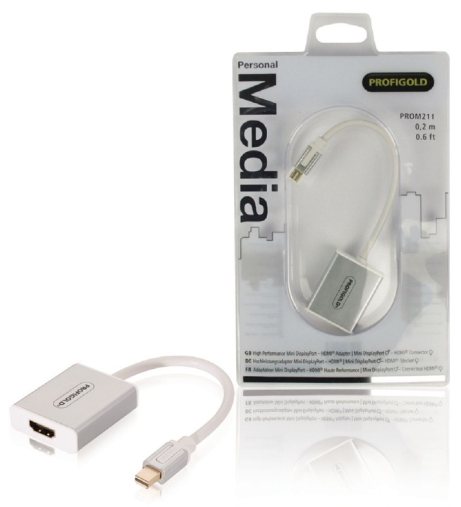 Mini DisplayPort Kabel Mini-DisplayPort Male - HDMI Male 0.20 m Wit in de groep COMPUTERS & RANDAPPARATUUR / Computerkabels / DisplayPort / Kabels bij TP E-commerce Nordic AB (C06870)