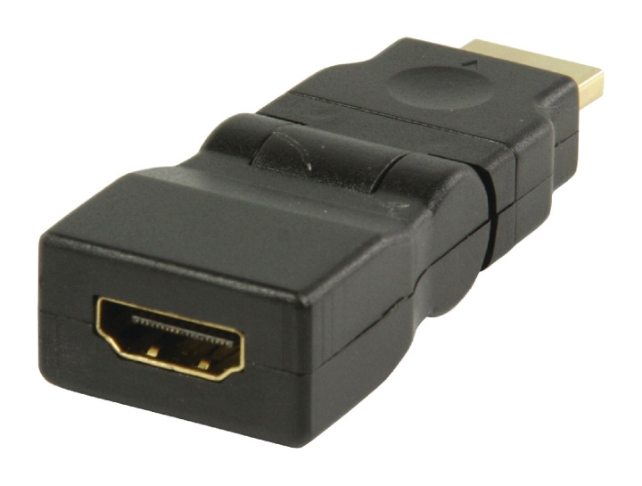 High Speed HDMI met Ethernet Adapter Zwenkbaar HDMI-Connector - HDMI Female Zwart in de groep HOME ELECTRONICS / Kabels & Adapters / HDMI / Adapters bij TP E-commerce Nordic AB (C06872)