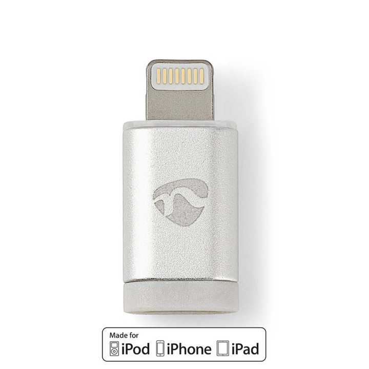Nedis Lightning-Adapter | Apple Lightning 8-Pins | USB Micro-B Female | Verguld | Rond | Aluminium in de groep SMARTPHONE & TABLETS / Opladers & Kabels / Adapters bij TP E-commerce Nordic AB (C06929)