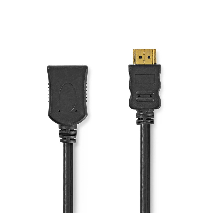 Nedis High Speed ​​HDMI™-Kabel met Ethernet | HDMI™ Connector | HDMI™ Female | 4K@30Hz | 10.2 Gbps | 1.00 m | Rond | PVC | Zwart | Envelop in de groep HOME ELECTRONICS / Kabels & Adapters / HDMI / Kabels bij TP E-commerce Nordic AB (C06997)