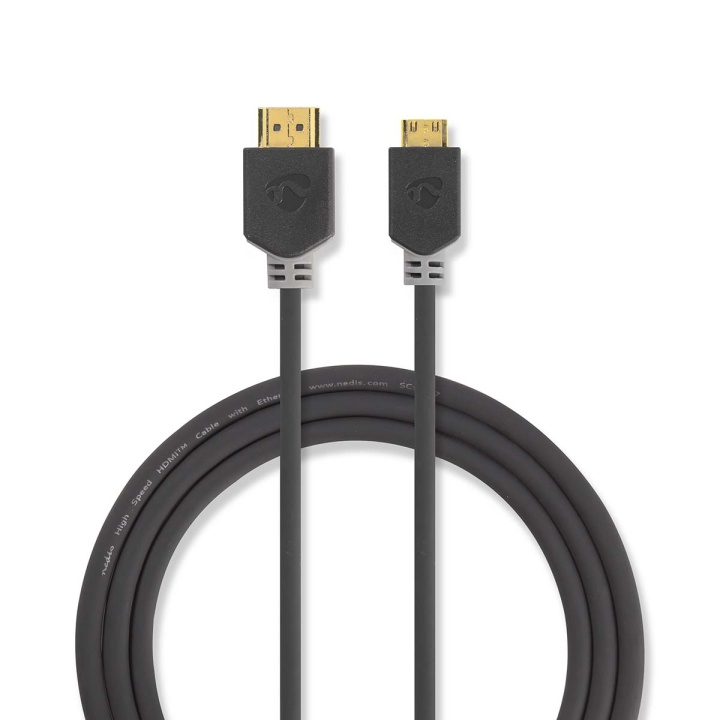 Nedis High Speed ​​HDMI™-Kabel met Ethernet | HDMI™ Connector | HDMI™ Mini-Connector | 4K@60Hz | 18 Gbps | 2.00 m | Rond | PVC | Antraciet | Window Box in de groep HOME ELECTRONICS / Kabels & Adapters / HDMI / Kabels bij TP E-commerce Nordic AB (C07003)