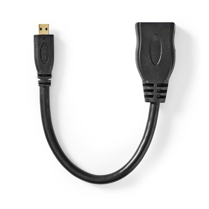 Nedis High Speed ​​HDMI™-Kabel met Ethernet | HDMI™ Micro-Connector | HDMI™ Output | 4K@30Hz | 10.2 Gbps | 0.20 m | Rond | PVC | Zwart | Polybag in de groep HOME ELECTRONICS / Kabels & Adapters / HDMI / Kabels bij TP E-commerce Nordic AB (C07007)