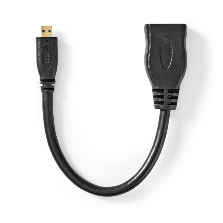 Nedis High Speed ​​HDMI™-Kabel met Ethernet | HDMI™ Micro-Connector | HDMI™ Output | 4K@30Hz | 10.2 Gbps | 0.20 m | Rond | PVC | Zwart | Envelop in de groep HOME ELECTRONICS / Kabels & Adapters / HDMI / Kabels bij TP E-commerce Nordic AB (C07007)
