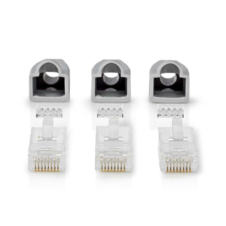 Nedis RJ45-Connector | Male | Solid UTP CAT6 | Recht | Verguld | 10 Stuks | PVC | Grijs | Doos in de groep COMPUTERS & RANDAPPARATUUR / Computerkabels / Netwerkkabels / Adapters & Geleiderverbindingen bij TP E-commerce Nordic AB (C07032)