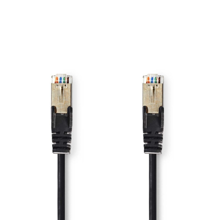 CAT5e-Kabel | SF/UTP | RJ45 Male | RJ45 Male | 10.0 m | Rond | PVC | Zwart | Polybag in de groep COMPUTERS & RANDAPPARATUUR / Computerkabels / Netwerkkabels / Cat5e bij TP E-commerce Nordic AB (C07084)