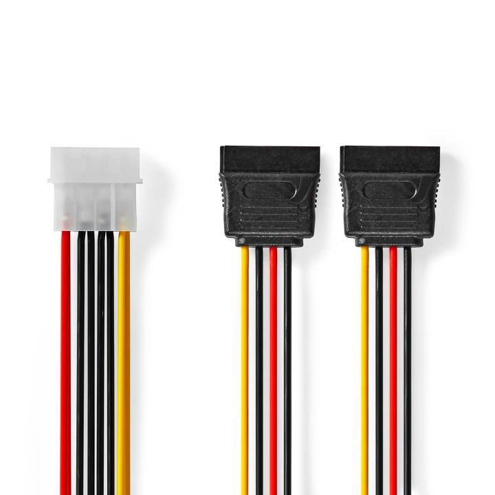 Nedis Interne Voedingskabel | Molex Male | 2x SATA 15-Pins Female | Verguld | 0.15 m | Rond | PVC | Multicolour | Envelop in de groep COMPUTERS & RANDAPPARATUUR / Computerkabels / Interne / Stroomkabels & Adapters bij TP E-commerce Nordic AB (C07354)