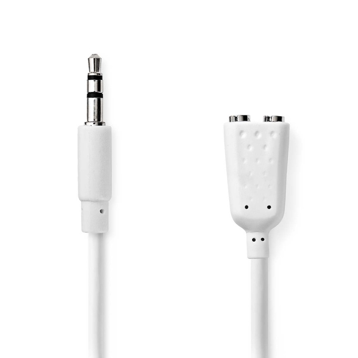 Nedis Stereo-Audiokabel | 3,5 mm Male | 2x 3,5 mm Female | Vernikkeld | 0.20 m | Rond | Wit | Envelop in de groep HOME ELECTRONICS / Audio & Beeld / Luidsprekers & accessoires / Accessoires bij TP E-commerce Nordic AB (C07403)