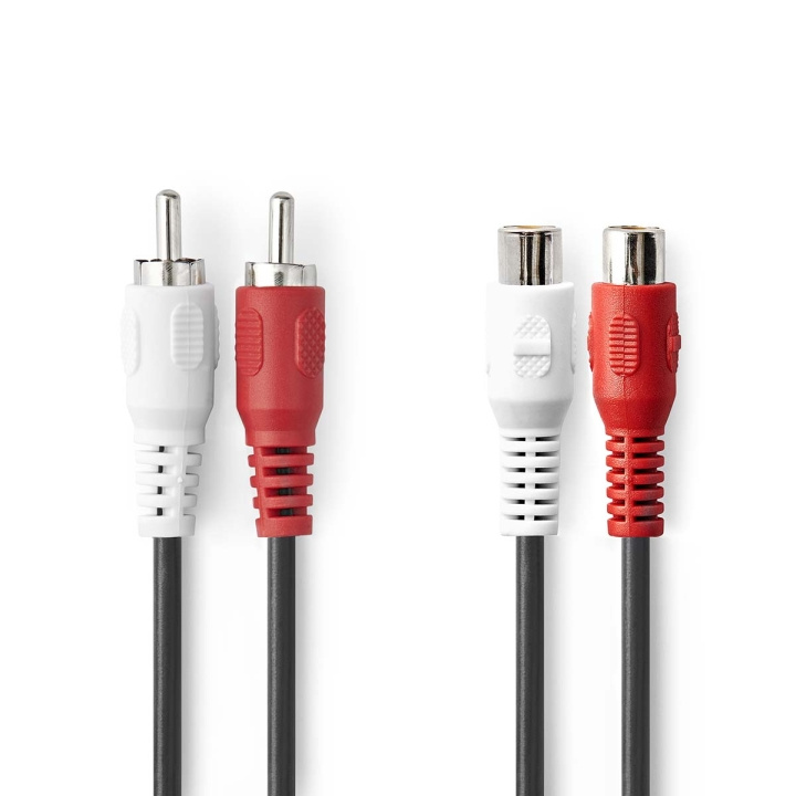 Nedis Stereo-Audiokabel | 2x RCA Male | 2x RCA Female | Vernikkeld | 5.00 m | Rond | Zwart | Envelop in de groep HOME ELECTRONICS / Audio & Beeld / Luidsprekers & accessoires / Accessoires bij TP E-commerce Nordic AB (C07409)