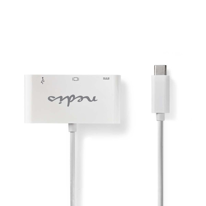 Nedis USB Multi-Port Adapter | 3-in-1 | USB 3.1 | USB-C™ Male | USB-A Female / USB-C™ Female / VGA Female 15p | 5 Gbps | 0.20 m | Rond | Vernikkeld | PVC | Wit | Blister in de groep COMPUTERS & RANDAPPARATUUR / Computeraccessoires / USB-hubs bij TP E-commerce Nordic AB (C07446)