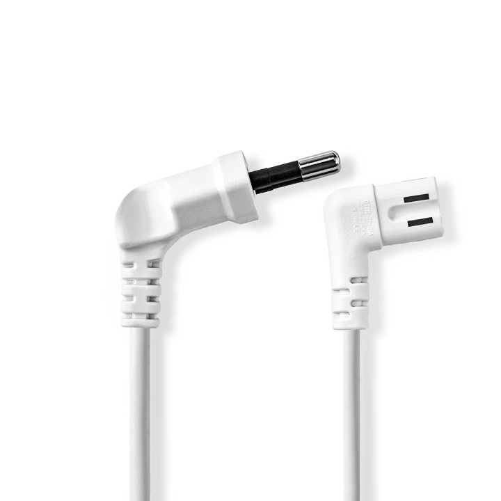 Nedis Stroomkabel | Euro Male | IEC-320-C7 | Gehoekt | Links Gehoekt | Vernikkeld | 2.00 m | Plat | PVC | Wit | Envelop in de groep HOME ELECTRONICS / Audio & Beeld / Luidsprekers & accessoires / Accessoires bij TP E-commerce Nordic AB (C07487)