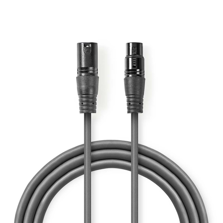 Nedis Gebalanceerde Audiokabel | XLR 3-Pins Male | XLR 3-Pins Female | Vernikkeld | 0.50 m | Rond | PVC | Donkergrijs | Kartonnen Sleeve in de groep HOME ELECTRONICS / Kabels & Adapters / Audio Analoog / Adapters bij TP E-commerce Nordic AB (C07543)