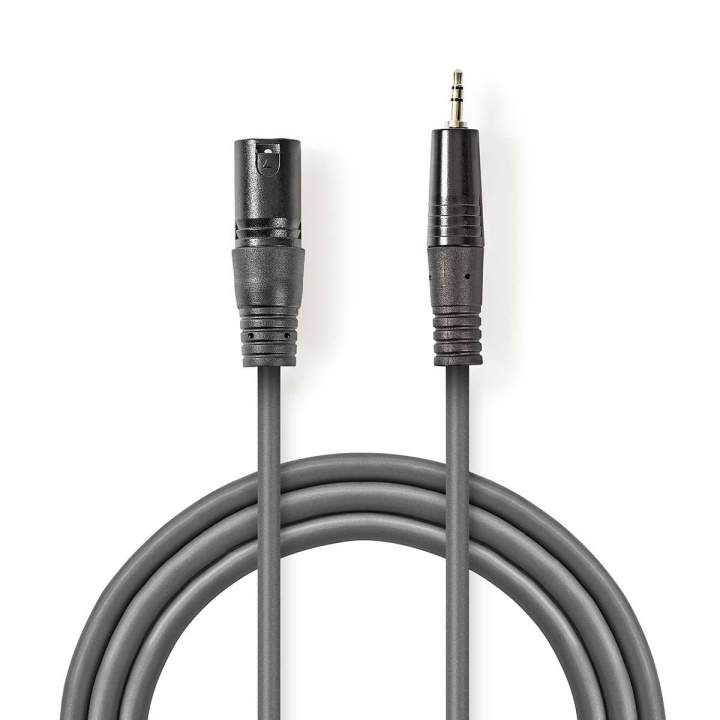 Nedis Gebalanceerde Audiokabel | XLR 3-Pins Male | 3,5 mm Male | Vernikkeld | 3.00 m | Rond | PVC | Donkergrijs | Kartonnen Sleeve in de groep HOME ELECTRONICS / Kabels & Adapters / Audio Analoog / Adapters bij TP E-commerce Nordic AB (C07567)