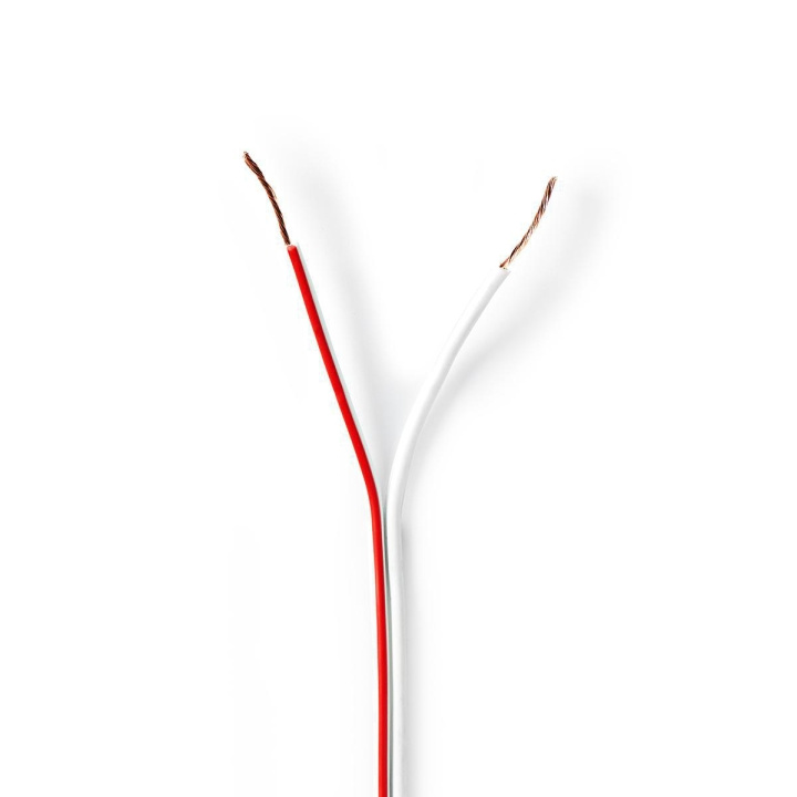 Nedis Speaker-Kabel | 2 x 0.50 mm² | CCA | 100.0 m | Rond | PVC | Wit | Folieverpakking in de groep HOME ELECTRONICS / Kabels & Adapters / Luidsprekerkabels bij TP E-commerce Nordic AB (C07674)
