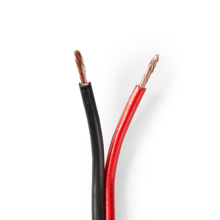 Nedis Speaker-Kabel | 2x 2.50 mm² | CCA | 15.0 m | Rond | PVC | Rood / Zwart | Folieverpakking in de groep HOME ELECTRONICS / Audio & Beeld / Luidsprekers & accessoires / Accessoires bij TP E-commerce Nordic AB (C07687)