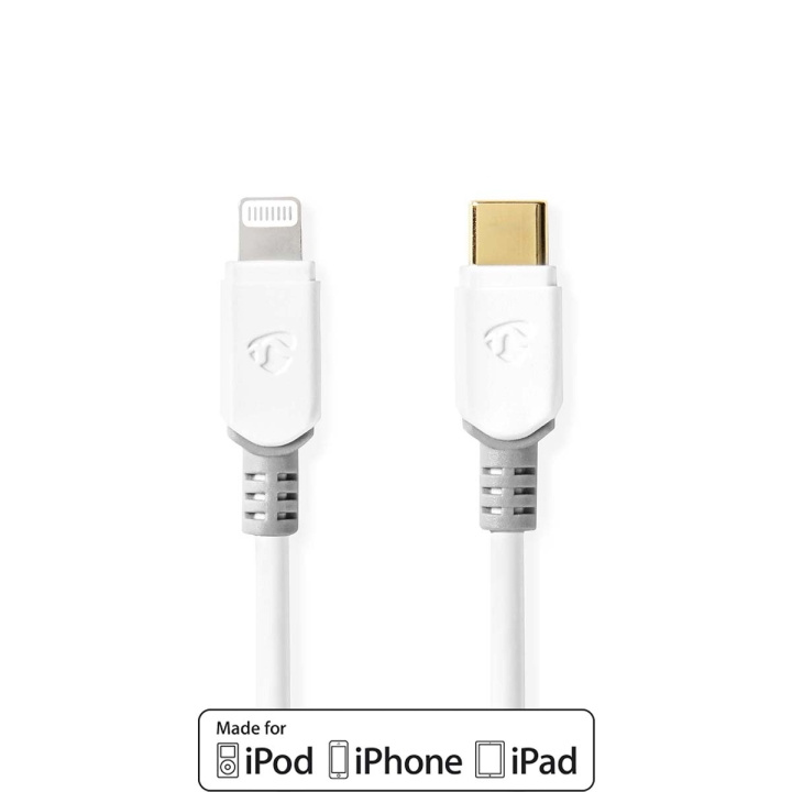 Nedis Lightning Kabel | USB 2.0 | Apple Lightning 8-Pins | USB-C™ Male | 480 Mbps | Verguld | 2.00 m | Rond | PVC | Wit | Window Box in de groep SMARTPHONE & TABLETS / Opladers & Kabels / Kabels / Kabels Lightning bij TP E-commerce Nordic AB (C07705)