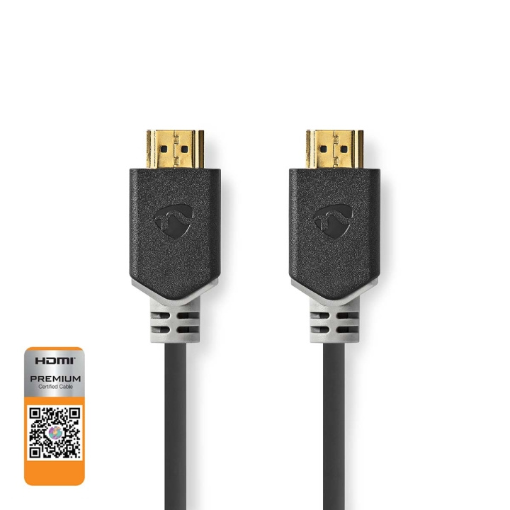 Nedis Premium High Speed ​​HDMI™-Kabel met Ethernet | HDMI™ Connector | HDMI™ Connector | 4K@60Hz | 18 Gbps | 2.00 m | Rond | PVC | Antraciet | Doos in de groep HOME ELECTRONICS / Kabels & Adapters / HDMI / Kabels bij TP E-commerce Nordic AB (C07716)
