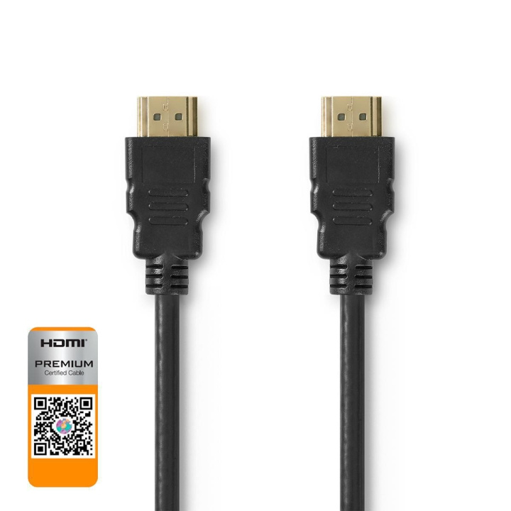 Nedis Premium High Speed ​​HDMI™-Kabel met Ethernet | HDMI™ Connector | HDMI™ Connector | 4K@60Hz | 18 Gbps | 5.00 m | Rond | PVC | Zwart | Polybag in de groep HOME ELECTRONICS / Kabels & Adapters / HDMI / Kabels bij TP E-commerce Nordic AB (C07724)