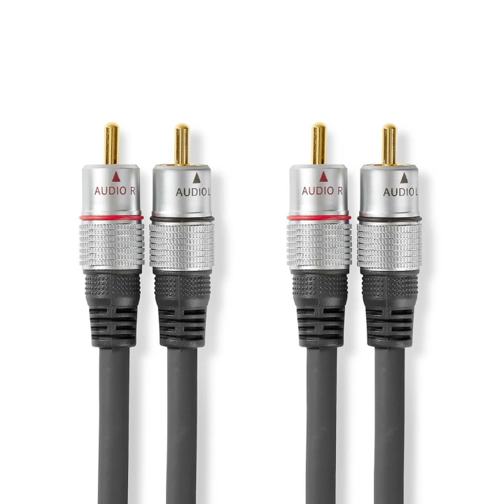 Nedis Stereo-Audiokabel | 2x RCA Male | 2x RCA Male | Verguld | 0.80 m | Rond | Antraciet | Doos in de groep HOME ELECTRONICS / Audio & Beeld / Luidsprekers & accessoires / Accessoires bij TP E-commerce Nordic AB (C07729)