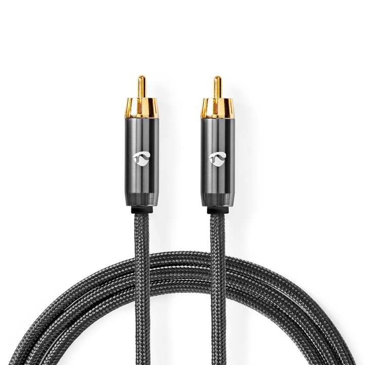 Nedis Subwoofer-Kabel | RCA Male | RCA Male | Verguld | 3.00 m | Rond | 4.5 mm | Antraciet / Gun Metal Grijs | Cover Box in de groep HOME ELECTRONICS / Audio & Beeld / Luidsprekers & accessoires / Accessoires bij TP E-commerce Nordic AB (C07794)