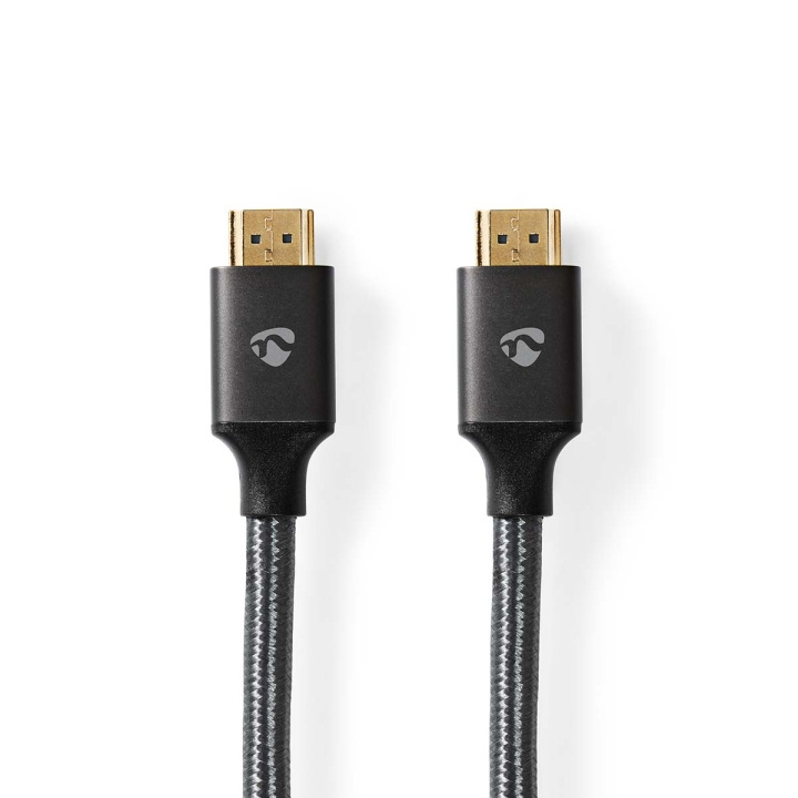 Nedis High Speed ​​HDMI™-Kabel met Ethernet | HDMI™ Connector | HDMI™ Connector | 4K@60Hz | ARC | 18 Gbps | 1.00 m | Rond | Katoen | Grijs / Gun Metal Grijs | Cover Window Box in de groep HOME ELECTRONICS / Kabels & Adapters / HDMI / Kabels bij TP E-commerce Nordic AB (C07807)
