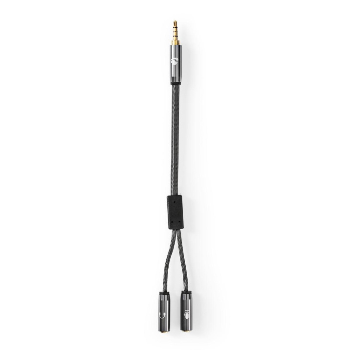 Nedis Stereo-Audiokabel | 3,5 mm Male | 2x 3,5 mm Female | Verguld | 0.20 m | Rond | Grijs / Gun Metal Grijs | Cover Window Box in de groep HOME ELECTRONICS / Audio & Beeld / Luidsprekers & accessoires / Accessoires bij TP E-commerce Nordic AB (C07814)