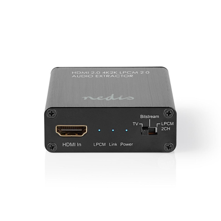 Nedis HDMI™-Extractor | HDMI™ Input | HDMI™ Output / TosLink Female / 1x 3,5 mm | Maximale resolutie: 4K@60Hz | 18 Gbps | Metaal | Antraciet | Gift Box in de groep HOME ELECTRONICS / Kabels & Adapters / HDMI / Adapters bij TP E-commerce Nordic AB (C07831)