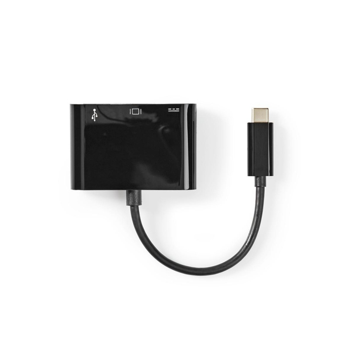 Nedis USB Multi-Port Adapter | USB 3.1 | USB-C™ Male | HDMI™ Output / USB-A Female / USB-C™ Female | 5 Gbps | 0.20 m | Rond | Vernikkeld | PVC | Zwart | Label in de groep HOME ELECTRONICS / Kabels & Adapters / HDMI / Adapters bij TP E-commerce Nordic AB (C07873)
