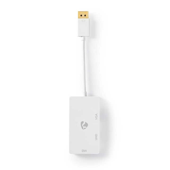 Nedis DisplayPort-Adapter | DisplayPort Male | DVI-D 24+1-Pins Female / HDMI™ Output / VGA Female 15p | 4K@60Hz | Verguld | Schakelbaar | 0.20 m | Rond | ABS | ABS | Wit | Doos in de groep HOME ELECTRONICS / Kabels & Adapters / HDMI / Adapters bij TP E-commerce Nordic AB (C07917)
