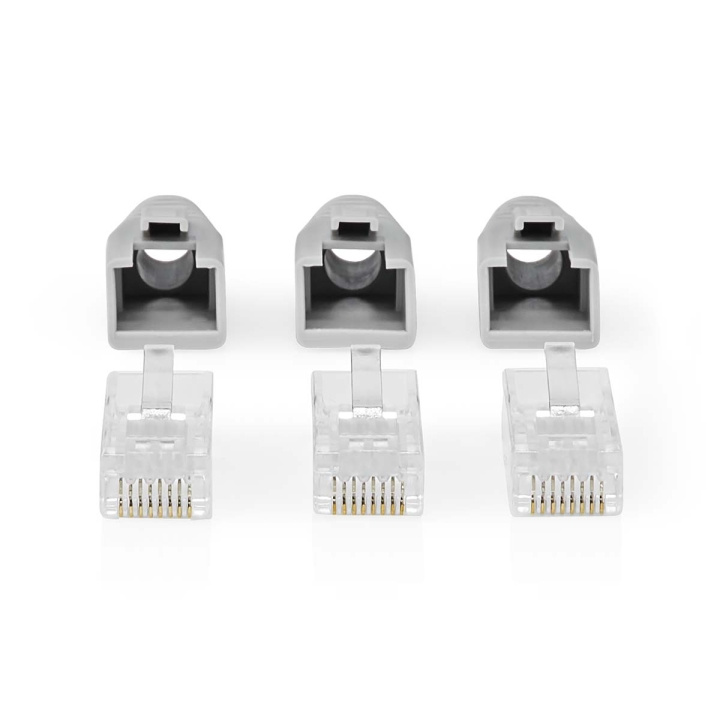 Nedis RJ45-Connector | RJ45 Pass Through | Stevig/Gesnoerd UTP CAT6 | Recht | Verguld | 10 Stuks | PVC | Grijs / Wit / Zwart | Doos in de groep COMPUTERS & RANDAPPARATUUR / Computerkabels / Netwerkkabels / Adapters & Geleiderverbindingen bij TP E-commerce Nordic AB (C08037)