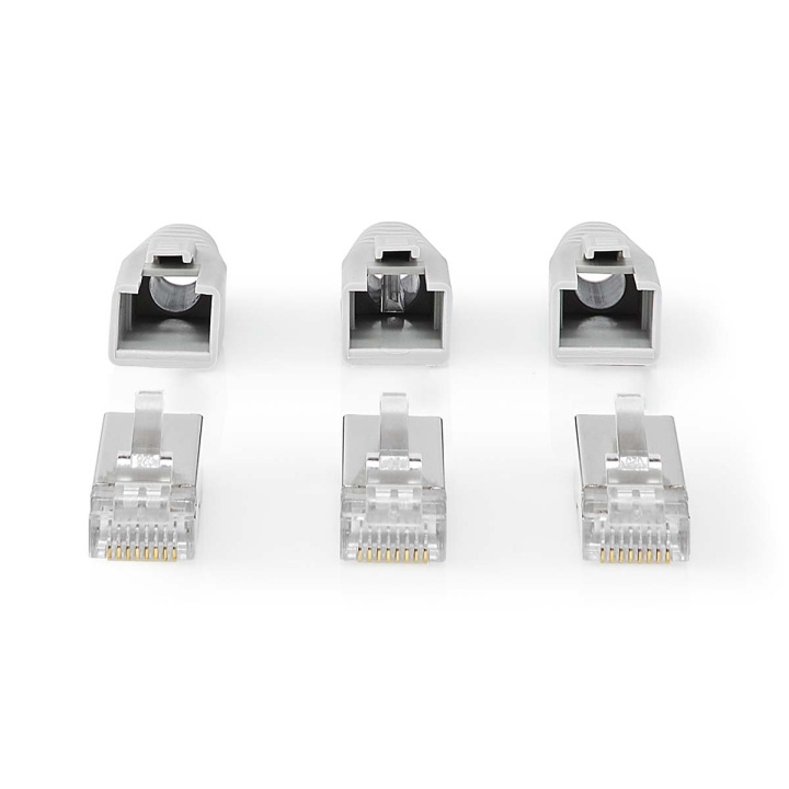 Nedis RJ45-Connector | RJ45 Pass Through | Stevig/Gesnoerd FTP CAT6a | Recht | Verguld | 10 Stuks | PVC | Grijs / Wit / Zwart | Doos in de groep COMPUTERS & RANDAPPARATUUR / Computerkabels / Netwerkkabels / Adapters & Geleiderverbindingen bij TP E-commerce Nordic AB (C08039)