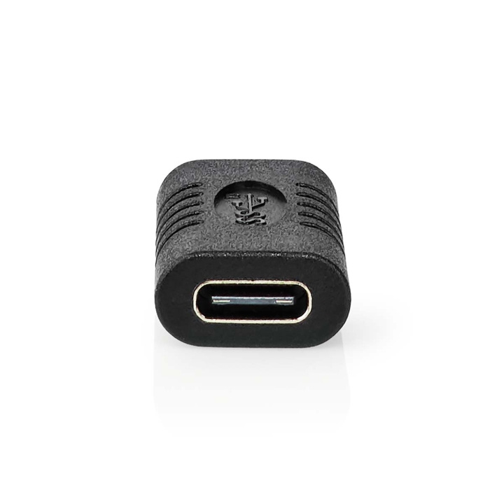 Nedis USB-C™ Adapter | USB 3.2 Gen 2 | USB-C™ Female | USB-C™ Female | 4K@60Hz | 10 Gbps | Rond | Vernikkeld | Zwart | Envelop in de groep SMARTPHONE & TABLETS / Opladers & Kabels / Adapters bij TP E-commerce Nordic AB (C08044)