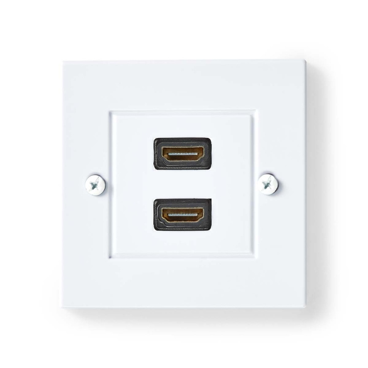 Nedis HDMI™ Wandcontactdoos | 2x HDMI™ Female | 4K@60Hz | HDMI™ Output | Zwart | 18 Gbps | Verguld | Envelop in de groep COMPUTERS & RANDAPPARATUUR / Computerkabels / Netwerkkabels / Wandcontactdozen bij TP E-commerce Nordic AB (C08079)