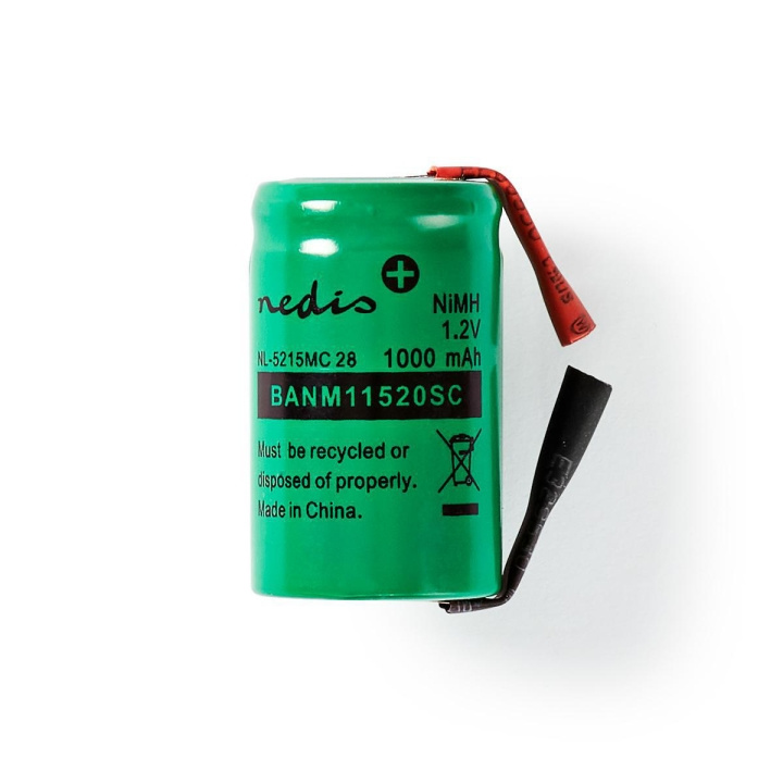 Oplaadbare NiMH-Batterij | 1.2 V DC | Oplaadbaar | 1000 mAh | Voorgeladen | 1-Polybag | N/A | Soldeertab | Groen in de groep HOME ELECTRONICS / Batterijen & Opladers / Oplaadbare batterijen / Overigen bij TP E-commerce Nordic AB (C08242)