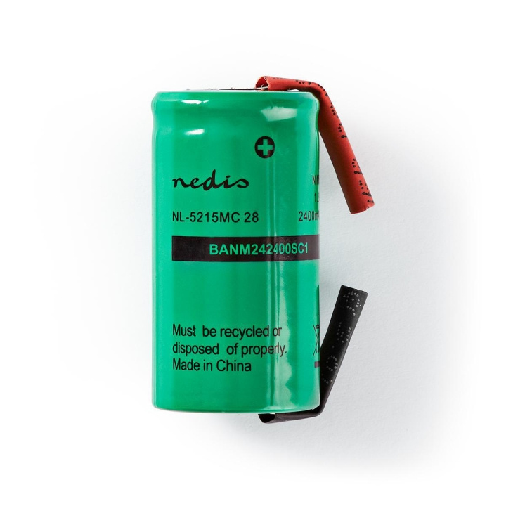 Oplaadbare NiMH-Batterij | 1.2 V DC | Oplaadbaar | 2400 mAh | Voorgeladen | 1-Polybag | N/A | Soldeertab | Groen in de groep HOME ELECTRONICS / Batterijen & Opladers / Oplaadbare batterijen / Overigen bij TP E-commerce Nordic AB (C08246)