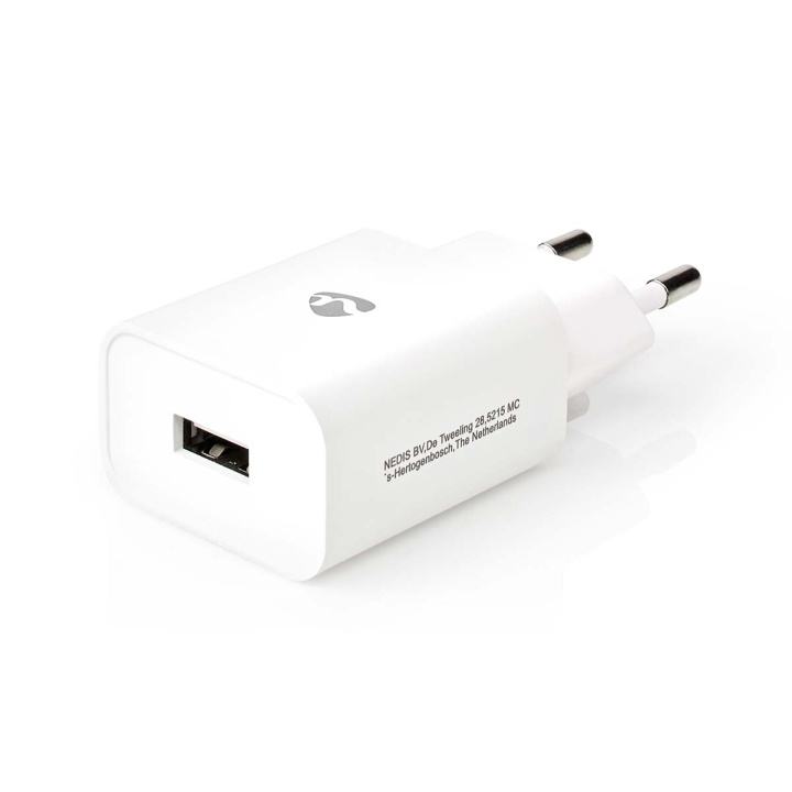 Nedis Oplader | 12 W | Snellaad functie | 1x 2.4 A | Outputs: 1 | USB-A | Geen Kabel Inbegrepen | Single Voltage Output | Wit in de groep SMARTPHONE & TABLETS / Opladers & Kabels / Wandoplader / Wandoplader USB bij TP E-commerce Nordic AB (C08261)