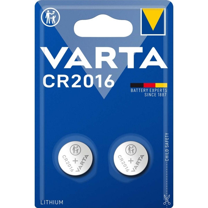 Varta Lithium-Knoopcelbatterij CR2016 | 3 V DC | 87 mAh | 2-Blister | Zilver in de groep HOME ELECTRONICS / Batterijen & Opladers / Batterijen / Knoopcel bij TP E-commerce Nordic AB (C08281)