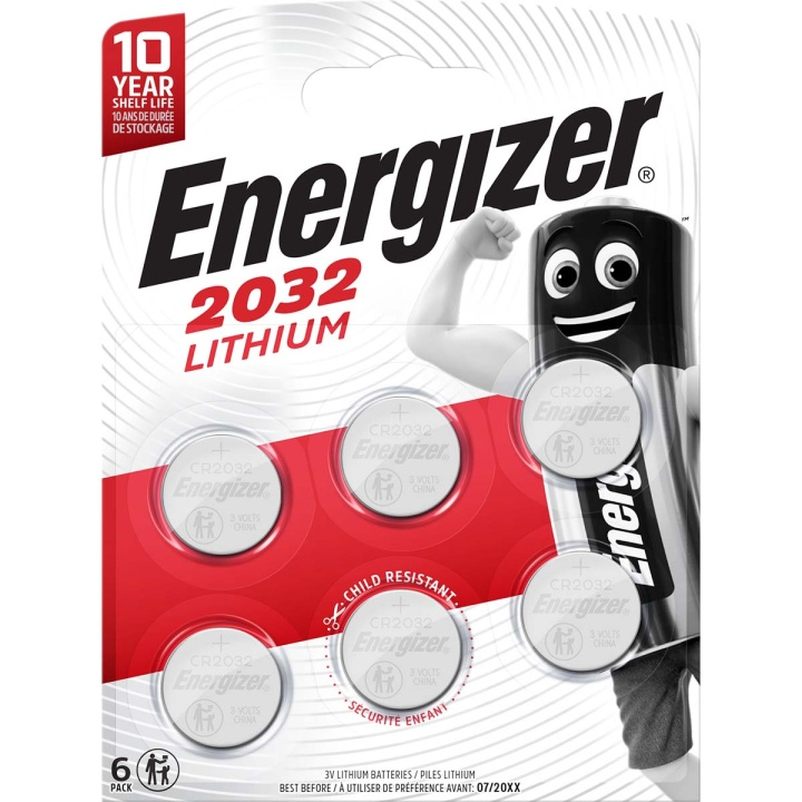 Energizer Lithium-Knoopcelbatterij CR2032 | 3 V DC | 235 mAh | 6-Blister | Zilver in de groep HOME ELECTRONICS / Batterijen & Opladers / Batterijen / Knoopcel bij TP E-commerce Nordic AB (C08302)