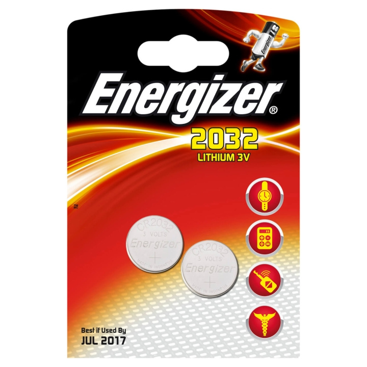 ENERGIZER Batteri CR2032 Lithium 2-pack in de groep HOME ELECTRONICS / Batterijen & Opladers / Batterijen / Knoopcel bij TP E-commerce Nordic AB (C08417)