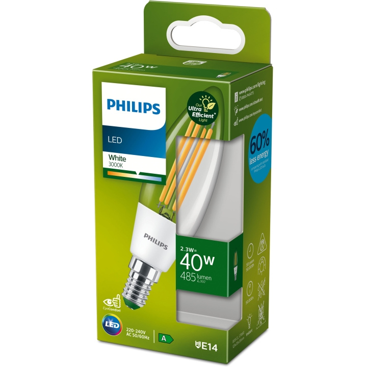 Philips LED E14 Kron 40W Klar 485lm Energiklass A in de groep HOME ELECTRONICS / Verlichting / LED-lampen bij TP E-commerce Nordic AB (C08602)