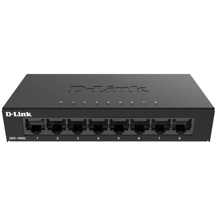 D-Link DGS-108GL 8-Port Gigabit Switch in de groep COMPUTERS & RANDAPPARATUUR / Netwerk / Schakelaars / 10/100/1000Mbps bij TP E-commerce Nordic AB (C08623)