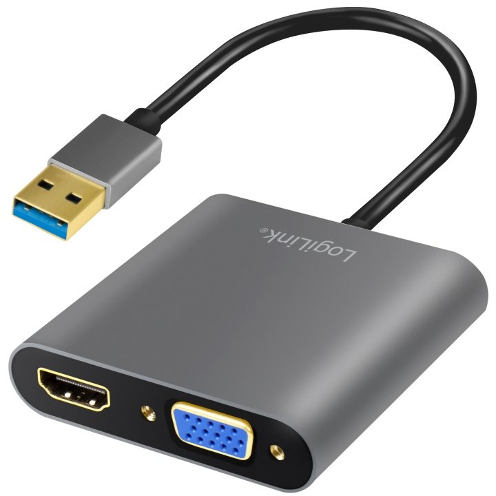 LogiLink USB-A 3.0 -> HDMI-Hona + VGA-H in de groep HOME ELECTRONICS / Kabels & Adapters / HDMI / Adapters bij TP E-commerce Nordic AB (C08660)
