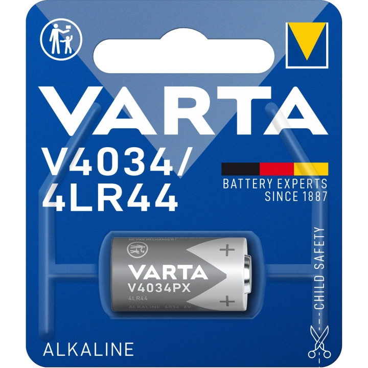 Varta 4LR44 (4034), 1 stk. blister Alkali-mangaan batterij (alkaline), 6 V in de groep HOME ELECTRONICS / Batterijen & Opladers / Batterijen / Overigen bij TP E-commerce Nordic AB (C08705)