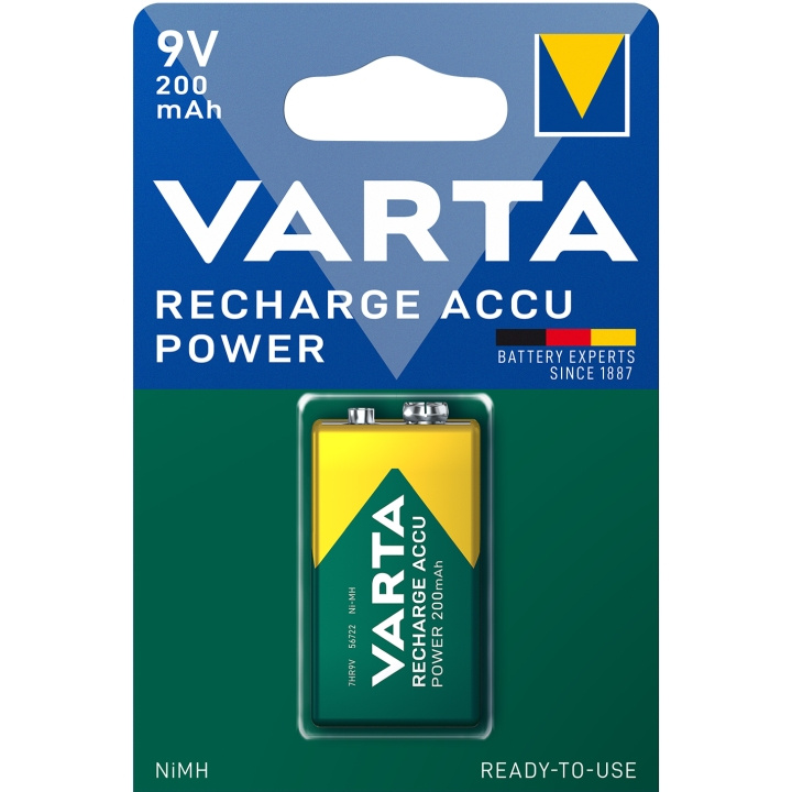 Varta Laddningsbart batteri 9V 200 m in de groep HOME ELECTRONICS / Batterijen & Opladers / Batterijen / Knoopcel bij TP E-commerce Nordic AB (C08711)