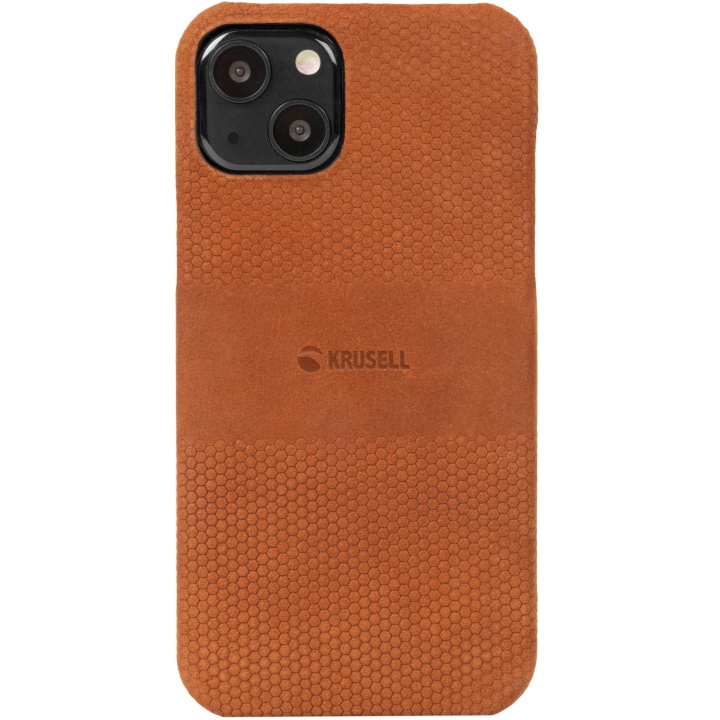 Krusell Leather Cover iPhone 13 Cognac in de groep SMARTPHONE & TABLETS / Mobielbescherming / Apple / iPhone 13 / Hoesjes bij TP E-commerce Nordic AB (C08758)