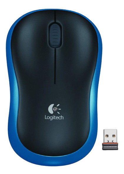 Logitech Wireless Mouse M185 - BLUE in de groep COMPUTERS & RANDAPPARATUUR / Muizen en toetsenborden / Muizen / Draadloos bij TP E-commerce Nordic AB (C09062)
