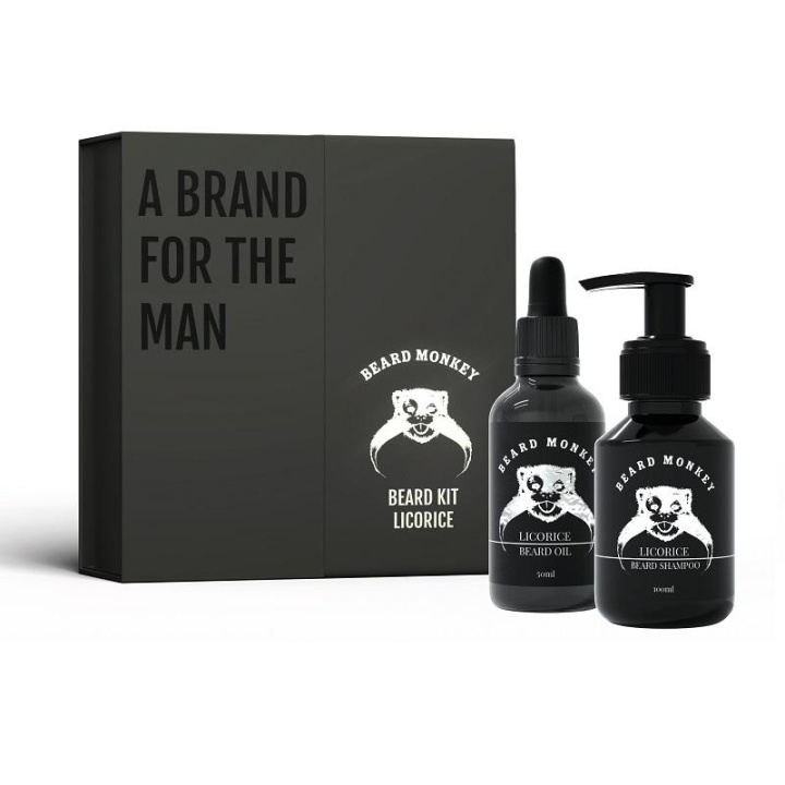 Giftset Beard Monkey Beard Kit Licorice 2021 in de groep BEAUTY & HEALTH / Cadeausets / Cadeausets voor hem bij TP E-commerce Nordic AB (C09336)